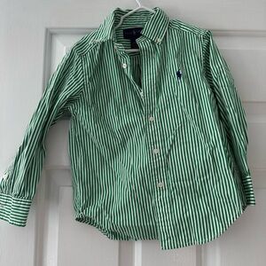 Kids Green Striped Shirt